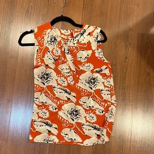tory burch printed silk blouse